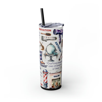 Hairdresser Life EcoChic 20oz Skinny Stainless Steel Tumbler with Straw