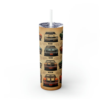Classic Mustang Skinny Tumbler with Straw, 20oz