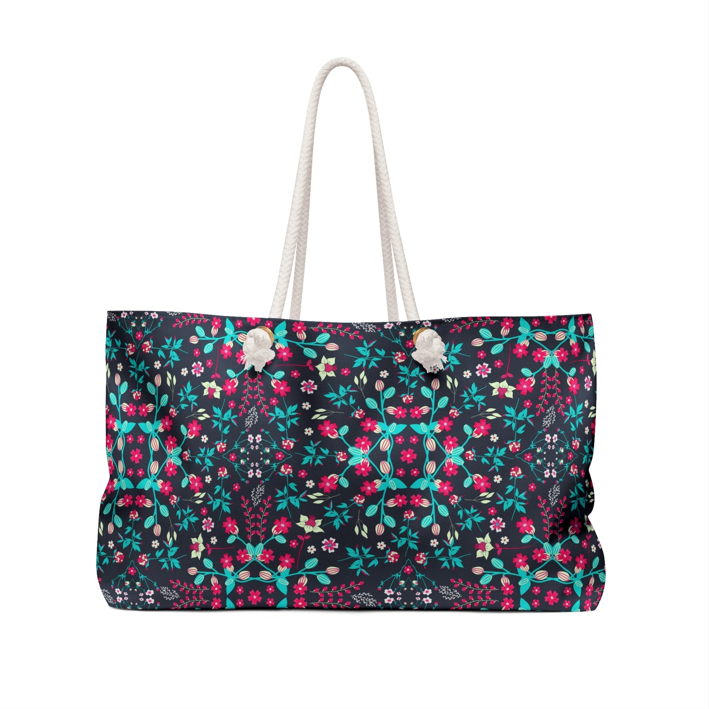 Blue & Pink Floral Weekender Bag