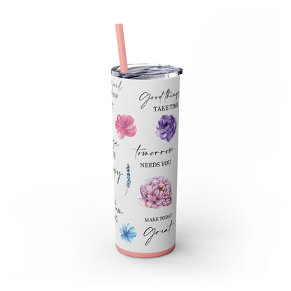 Choose to be happy! Skinny Tumbler, 20oz