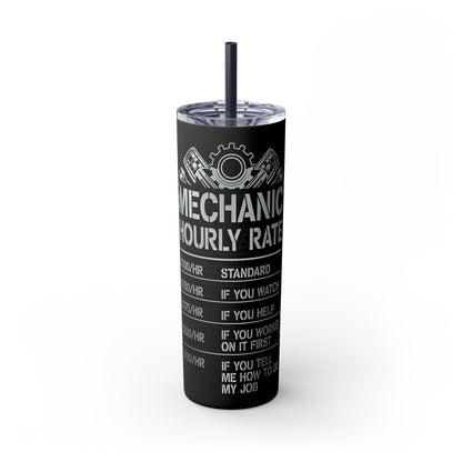 Mechanics Rate Skinny Tumbler with Straw, 20oz