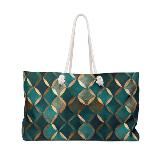 Teal and Gold Weekender Bag