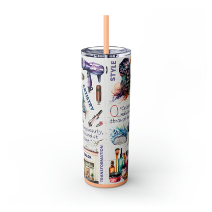 Hairdresser Life EcoChic 20oz Skinny Stainless Steel Tumbler with Straw