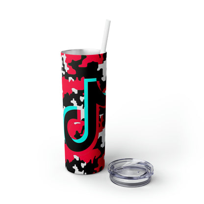 Tik Tok Pink White & Black Skinny Tumbler, 20oz