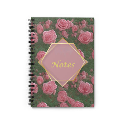 Beautiful Pink Rose Garden Notes Spiral Notebook - Ruled Line
