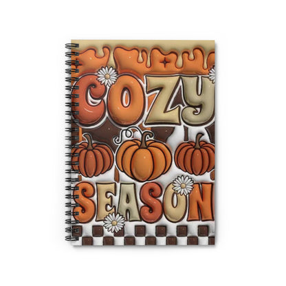 Cozy Season, Fall! Journal or Notebook. Minimalist, Notes Spiral Notebook - Ruled Line