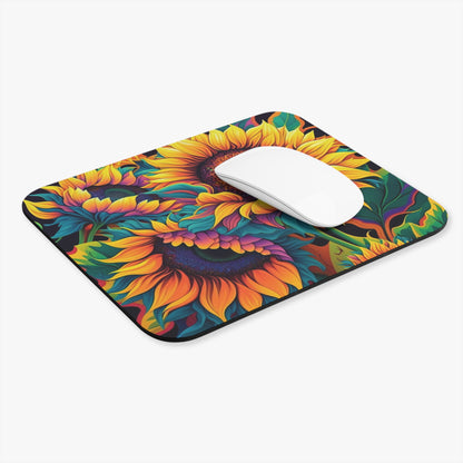 Colorful, Floral, sunflower Mouse Pad (Rectangle)