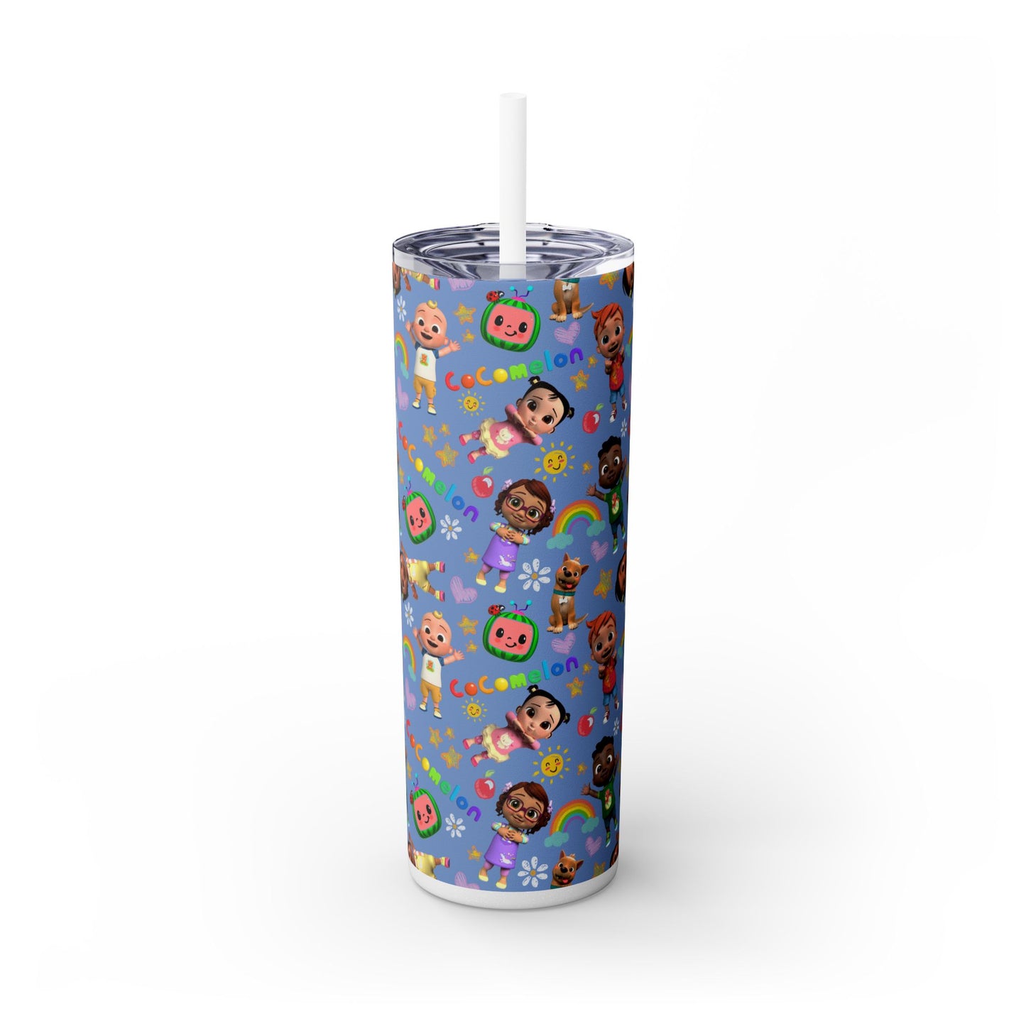 Coco Melon Skinny Tumbler with Straw, 20oz