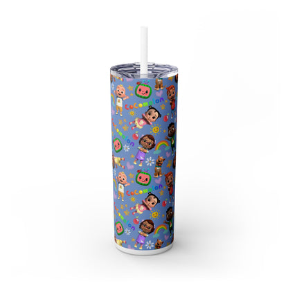Coco Melon Skinny Tumbler with Straw, 20oz
