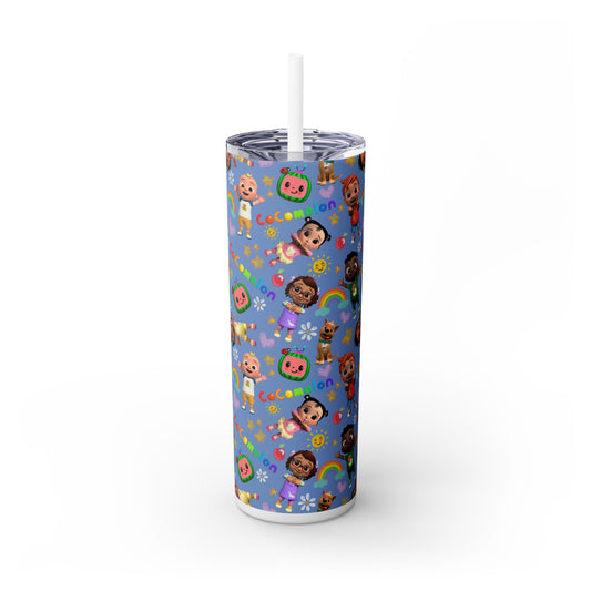 Coco Melon Skinny Tumbler with Straw, 20oz