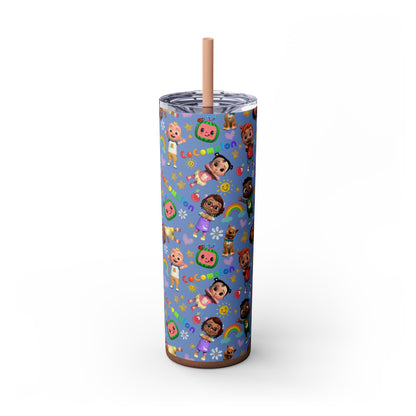 Coco Melon Skinny Tumbler with Straw, 20oz