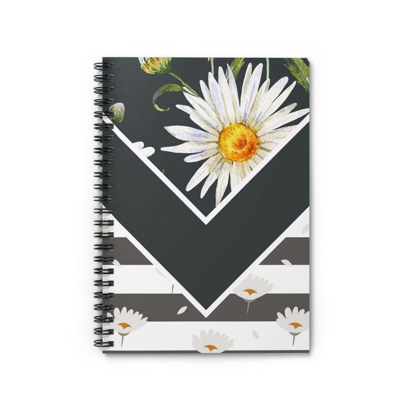 Black & White Daisy  journal or Notebook.  minimalist, Notes Spiral Notebook - Ruled Line