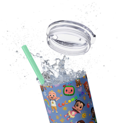Coco Melon Skinny Tumbler with Straw, 20oz