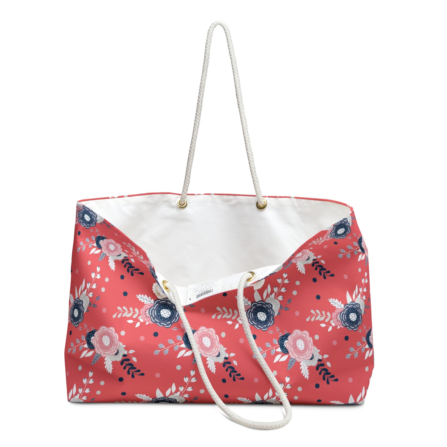 Floral, Coral & Navy Weekender Bag