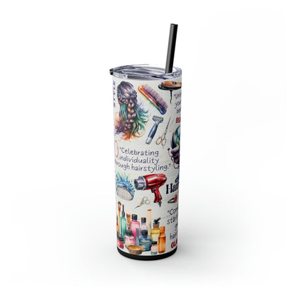 Hairdresser Life EcoChic 20oz Skinny Stainless Steel Tumbler with Straw