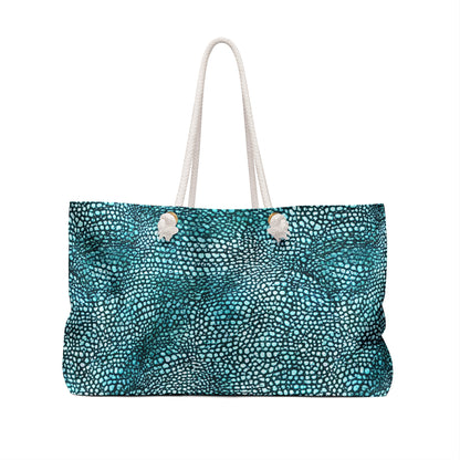 Teal Animal Print Weekender Bag