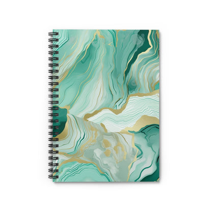 Mint & Gold Journal  or Notebook. Diary Notes Spiral Notebook - Ruled Lined