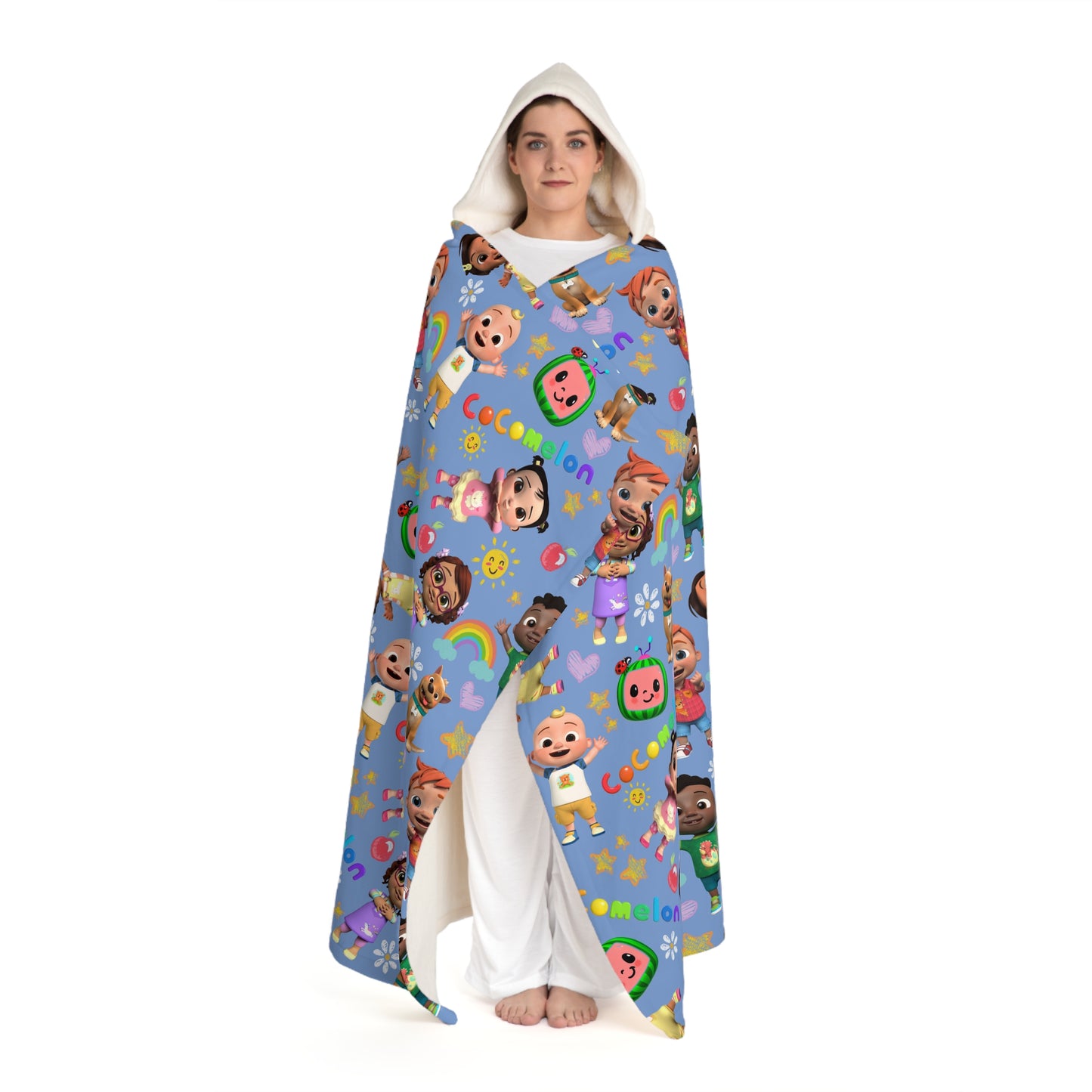 Coco Melon Hooded Sherpa Fleece Blanket