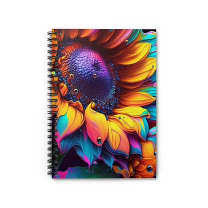 Sunflower, artistic designed journal or Notebook.  minimalist, Notes Spiral Notebook - Ruled Line