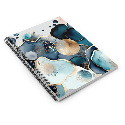 Blue and Nuetral soft feminine &  boho designed journal or Notebook. Boho, minimalist, Notes Spiral Notebook - Ruled Line