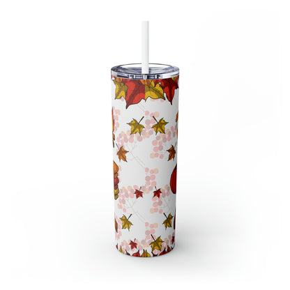 Fall Skinny Tumbler with Straw, 20oz