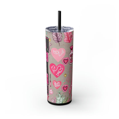 Nurse Pink ,EcoChic 20oz Skinny Stainless Steel Tumbler with Straw