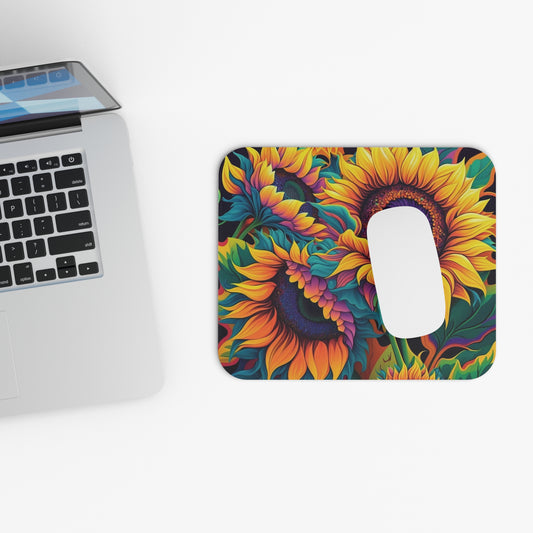 Colorful, Floral, sunflower Mouse Pad (Rectangle)