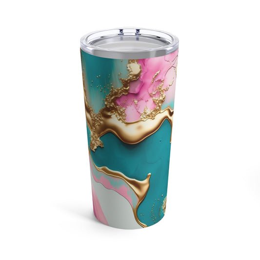 Pink, Gold & Teal Insulated Tumbler 20oz