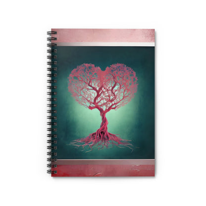 Tree of Hearts B Pink Spiral Notebook