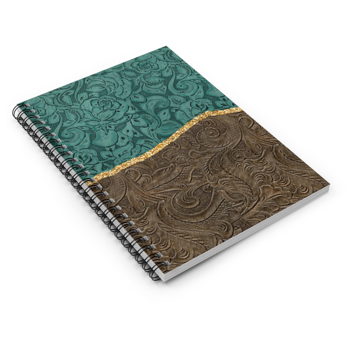 Brown and pink  boho designed journal or Notebook. Boho, minimalist, Notes Spiral Notebook - Ruled Line