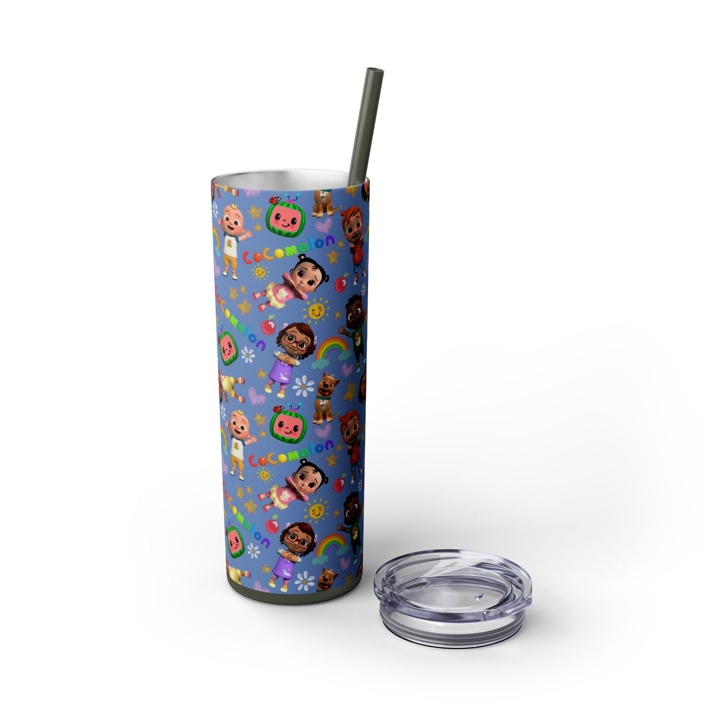 Coco Melon Skinny Tumbler with Straw, 20oz