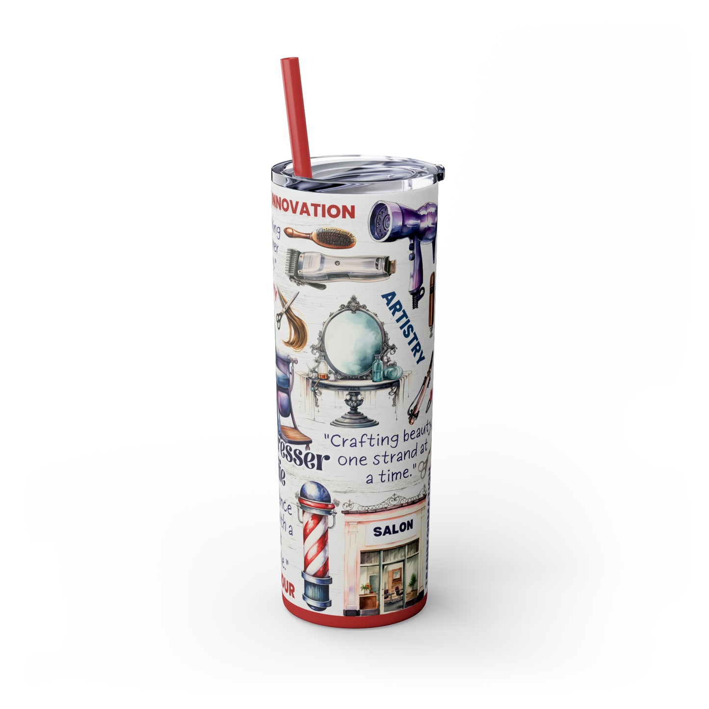 Hairdresser Life EcoChic 20oz Skinny Stainless Steel Tumbler with Straw