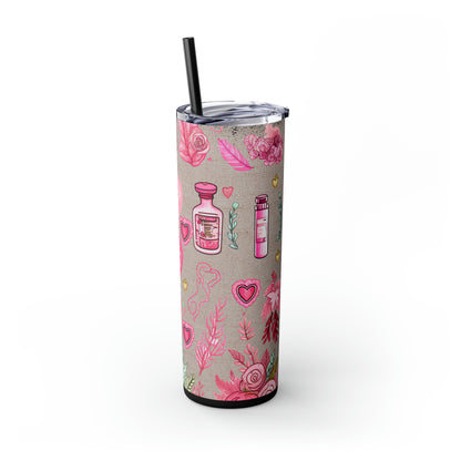 Nurse Pink ,EcoChic 20oz Skinny Stainless Steel Tumbler with Straw