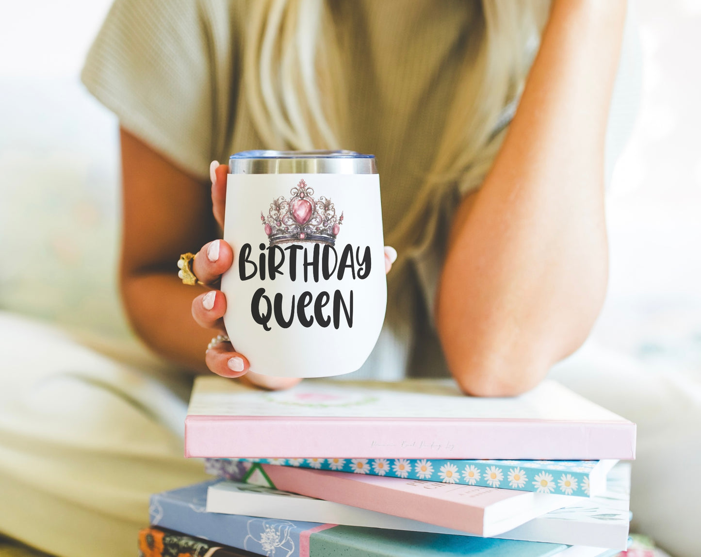 Birthday Queen Insulated Wine Tumbler - Elegant, Personalized Drinkware