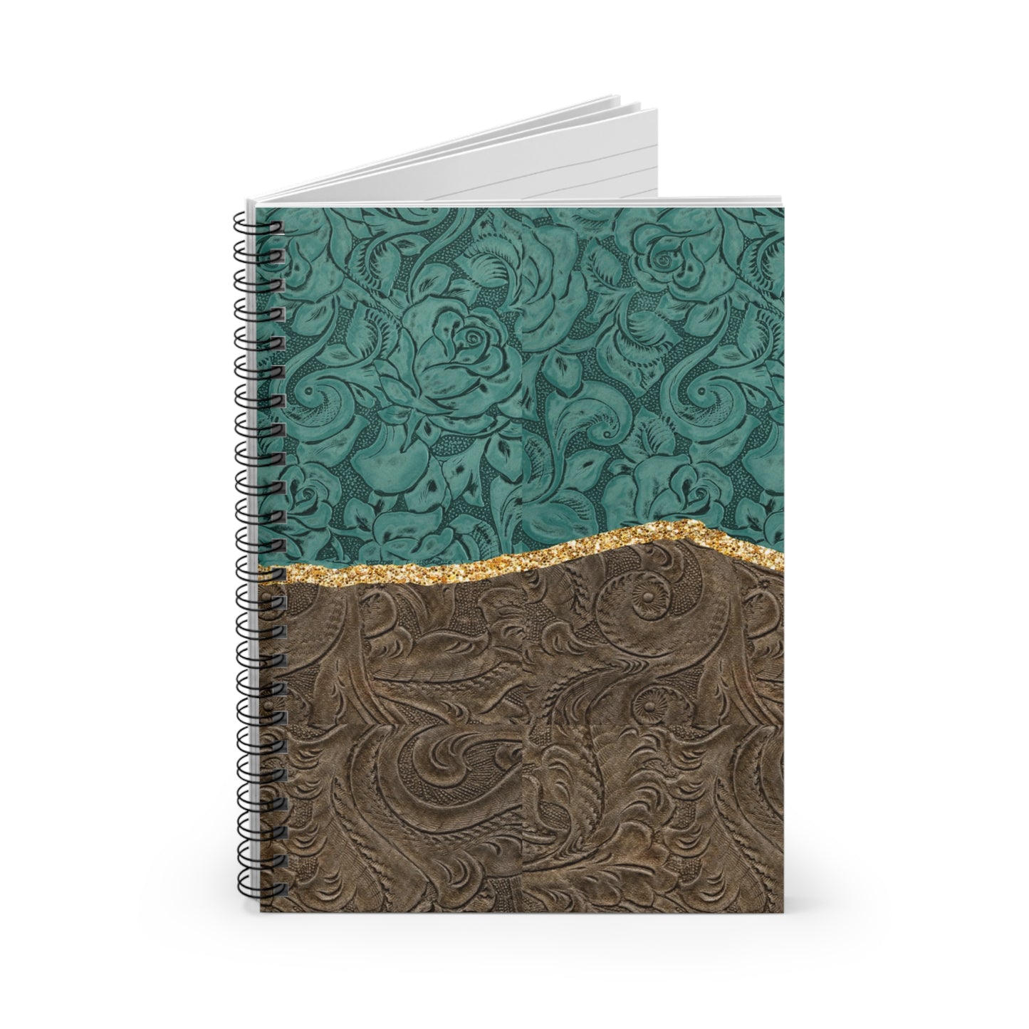 Brown and pink  boho designed journal or Notebook. Boho, minimalist, Notes Spiral Notebook - Ruled Line