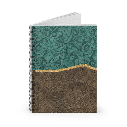 Brown and pink  boho designed journal or Notebook. Boho, minimalist, Notes Spiral Notebook - Ruled Line