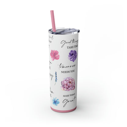 Choose to be happy! Skinny Tumbler, 20oz