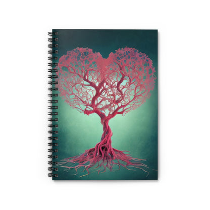 Tree of Hearts A Pink Spiral Notebook