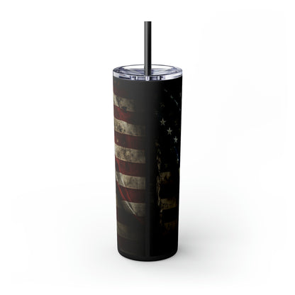USA American Flag, EcoChic 20oz Skinny Stainless Steel Tumbler with Straw
