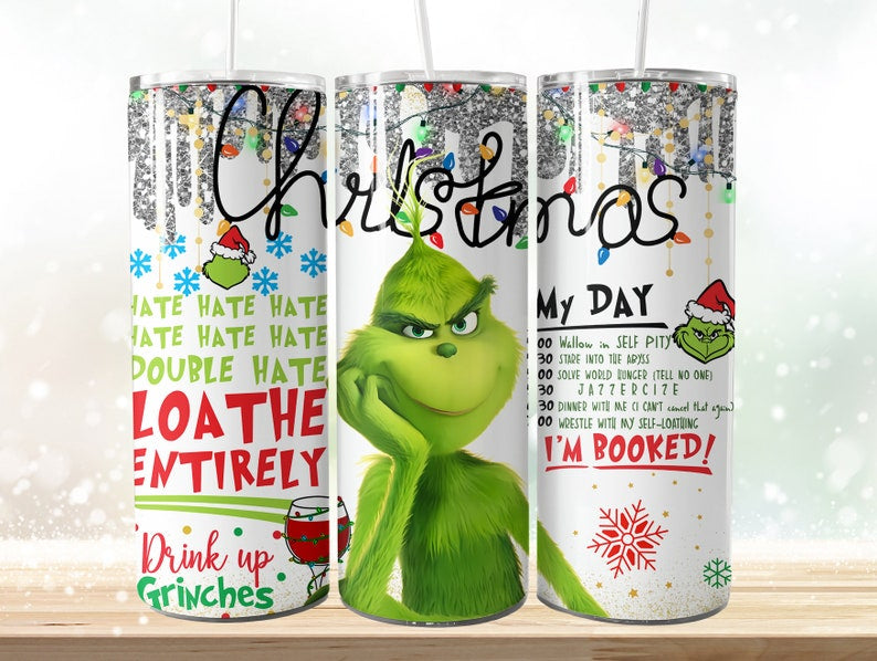 Merry Grinchmas 20oz Skinny Tumbler - Festive & Insulated