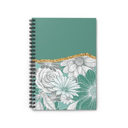 Gorgeous,  floral  journal or Notebook.  minimalist, Notes Spiral Notebook - Ruled Line