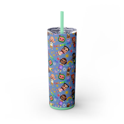 Coco Melon Skinny Tumbler with Straw, 20oz