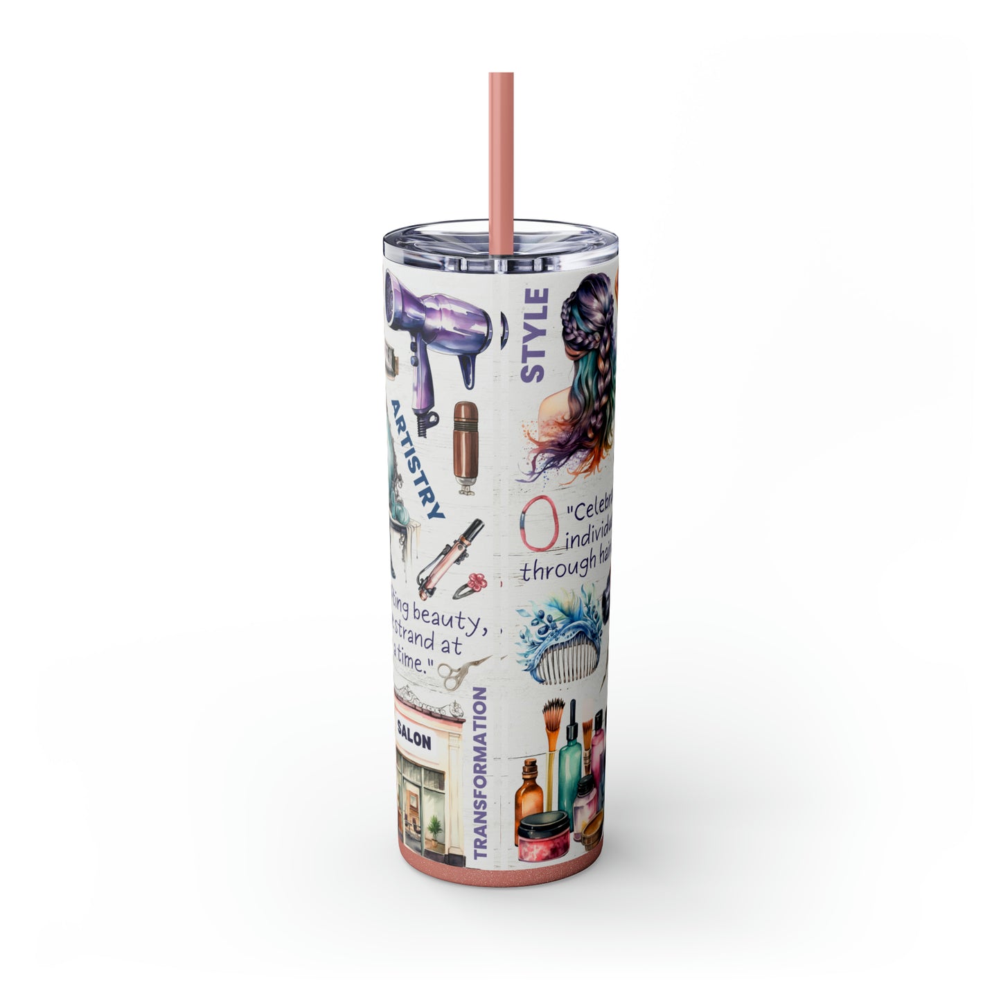 Hairdresser Life EcoChic 20oz Skinny Stainless Steel Tumbler with Straw