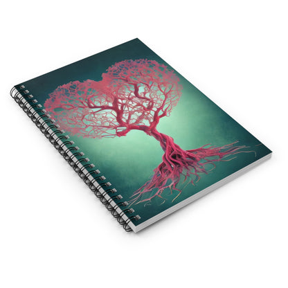 Tree of Hearts A Pink Spiral Notebook