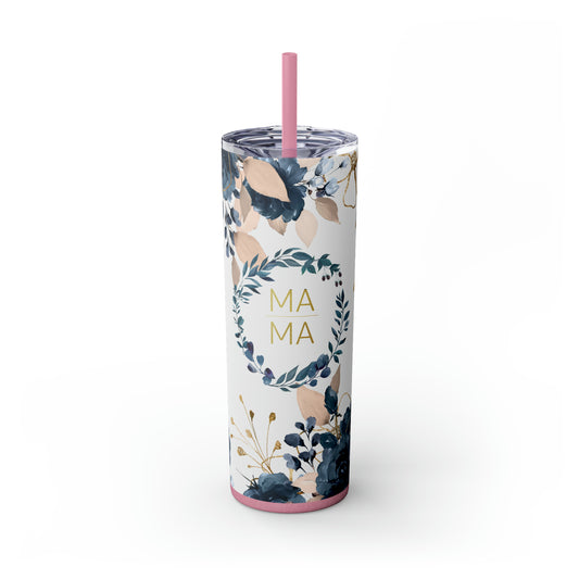 Mama Floral EcoChic 20oz Skinny Stainless Steel Tumbler with Straw