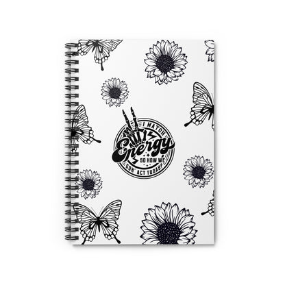 I match energy Journal or Notebook. Minimalist, Notes Spiral Notebook - Ruled Line