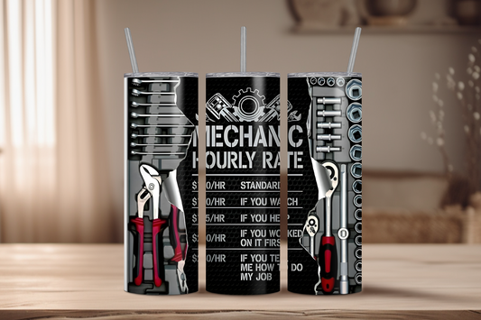 Mechanics Rate Skinny Tumbler with Straw, 20oz