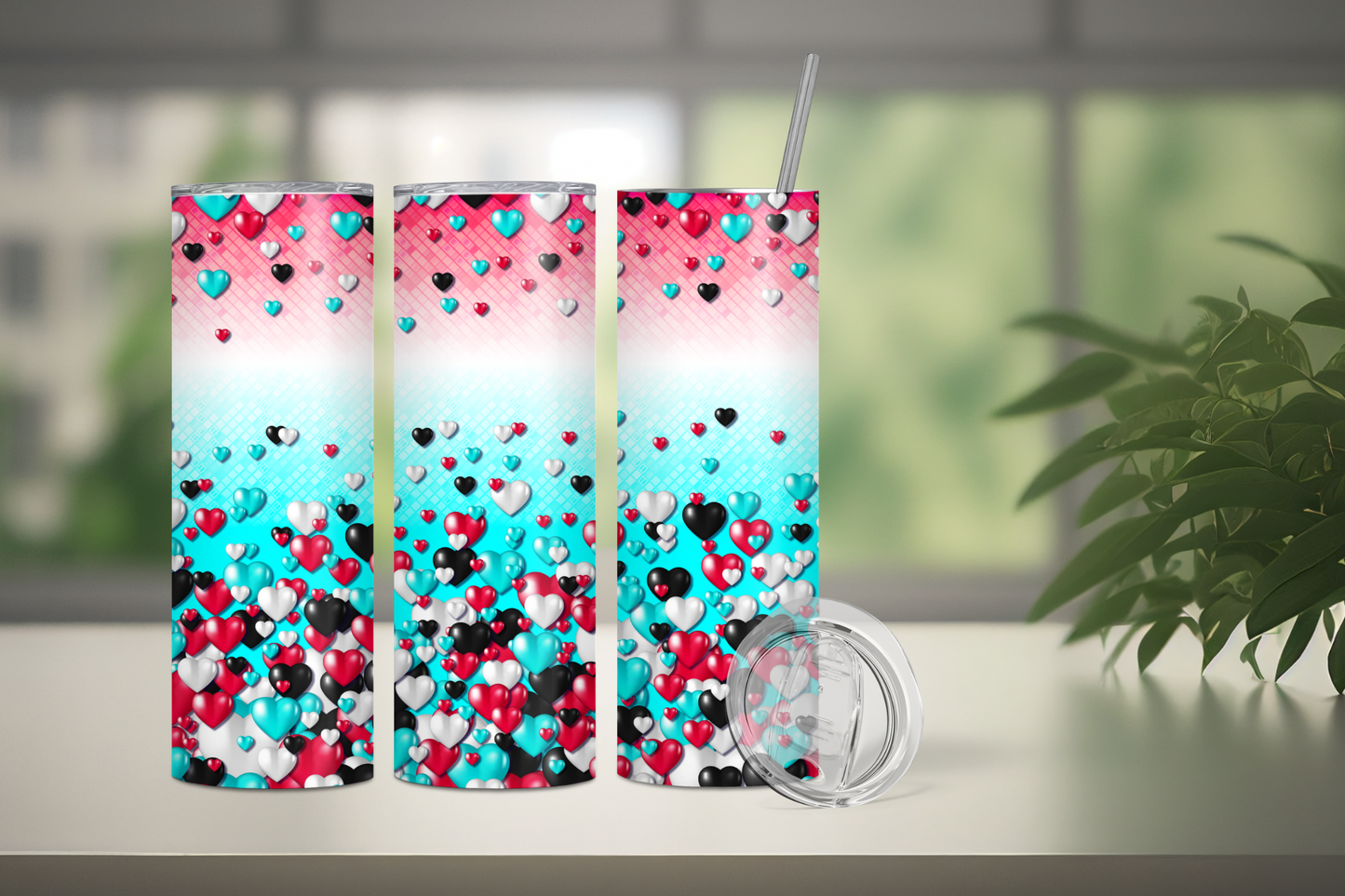 Tik Tok Hearts Enthusiast’s 20oz Slim Trendsetter Tumbler