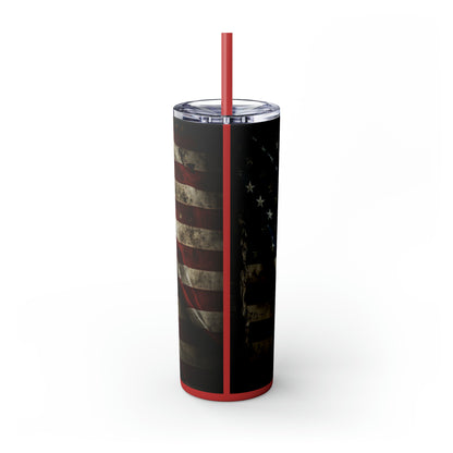 USA American Flag, EcoChic 20oz Skinny Stainless Steel Tumbler with Straw