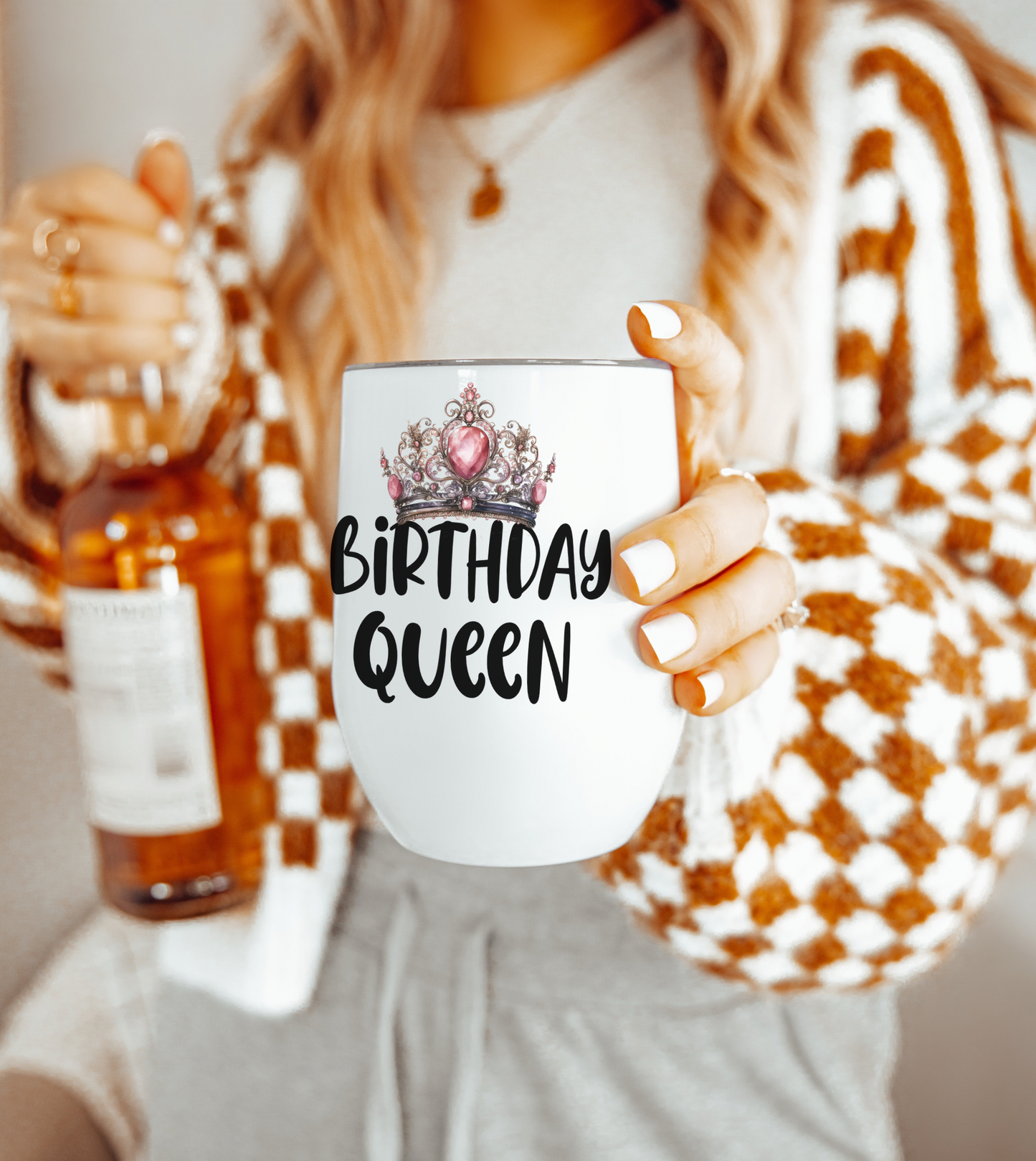 Birthday Queen Insulated Wine Tumbler - Elegant, Personalized Drinkware